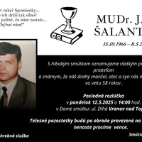 Posledná rozlúčka MUDr. Jánom Šalantayom