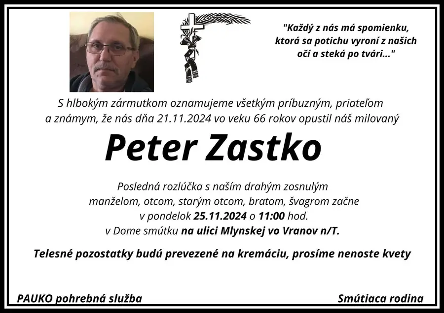 Posledná rozlúčka s Petrom Zastkom