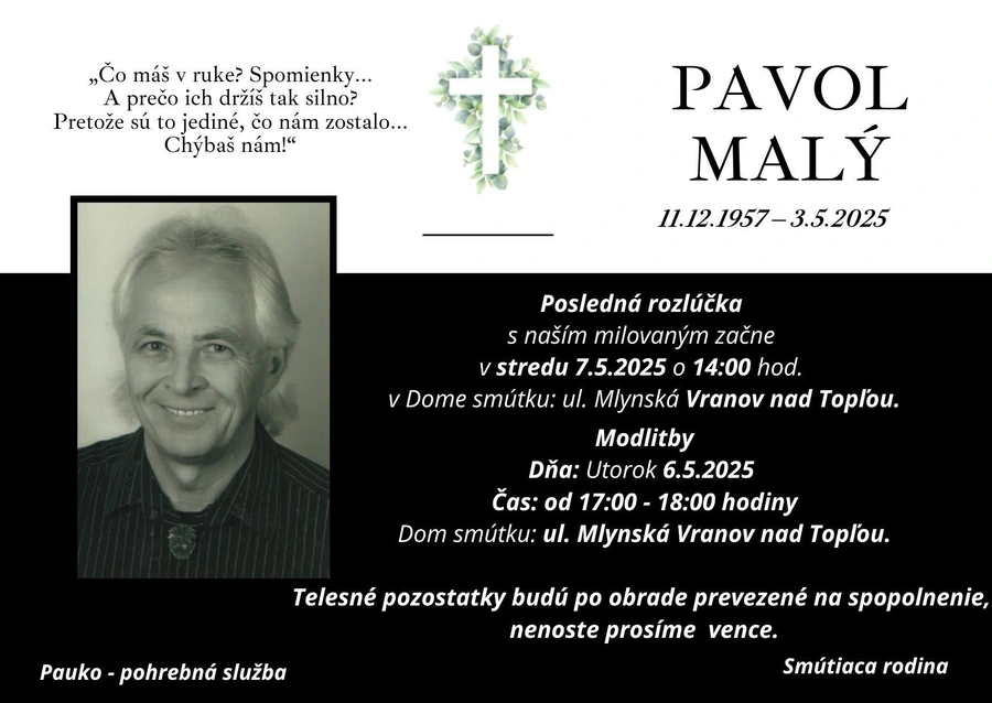 Posledná rozlúčka s Pavlom Malým
